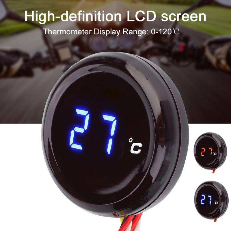 12V Universal Motorcycle Digital Thermometer Water Temperature Meter Gauge for Honda Kawasaki Yamaha Suzuki 0-120 Degree Celsius