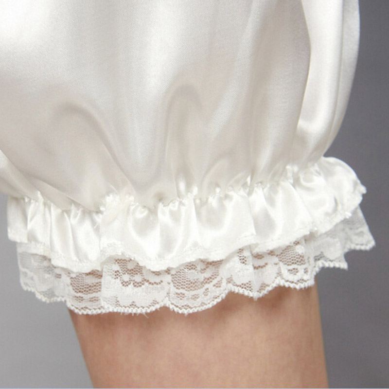 Lades Satijn Pompoen Broek Petticoat Kleine Kostuum Wit Dames Gratis Grootte (Wit)