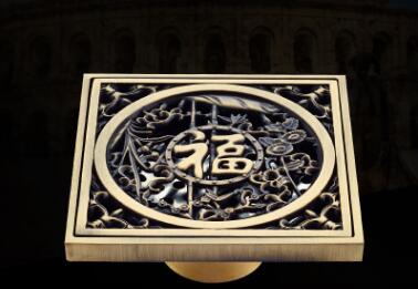 Golvbrunnar antik mässing dusch golvbrunn badrum deodorant euro fyrkantig golvavlopp sil täcka galler avfall  pf92807: C