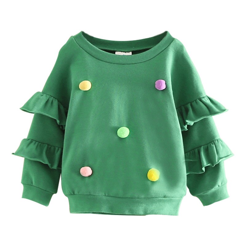Herfst lente 2 3 5 6 7 8 9 10 jaar kinderen flare trompet mouw bal decoratie hoodies jas kinderen baby meisje sweatshirts