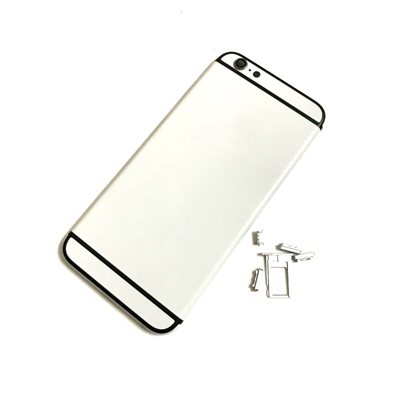100% testowane gwarancji obudowa dla iphone 6 tylna pokrywa podwozia bliski rama baterii drzwi kolorowe z karty tacy i przyciski: White black
