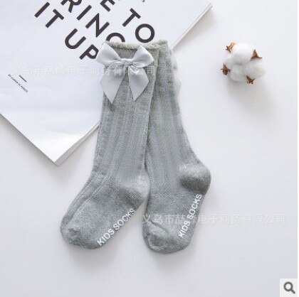 Kinder mädchen nette socken Knie socken Hohe Bogen Knoten Prinzessin Socken Baby Socken Lange Rohr Booties Vertikale Gestreiften sokken meias 0-4Y