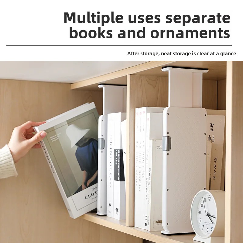 Justerbar skuffedeler, skillevegg, selvstendig organisering til bokhyller, garderober, kjøkken, gratis kombinasjonsoppbevaringsstativ