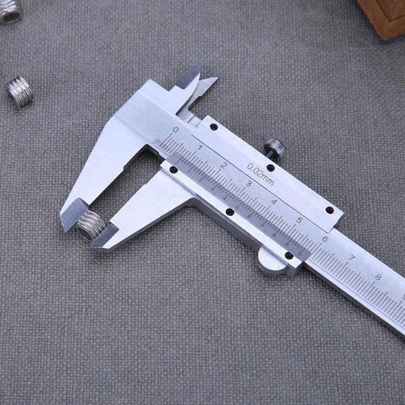 Calibrador Vernier metálico de 0 a 150mm y 0,02mm, herramienta de medición, calibrador de acero al carbono, instrumento de medición micrómetro