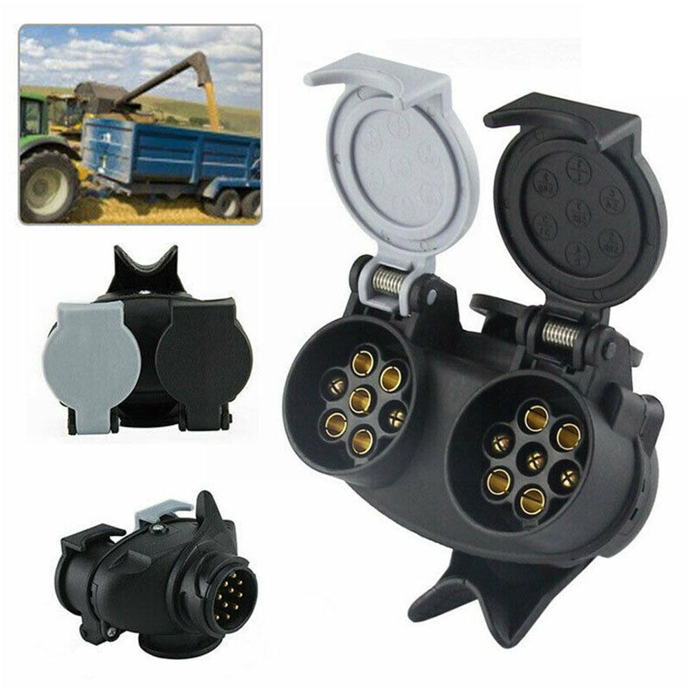 13 Pin Plug To 12N / 12S 7 Pin Sockets Caravan Towing Trailer Conversion Wiring Connector 12V Connector Socket Adapter Trai U8B5