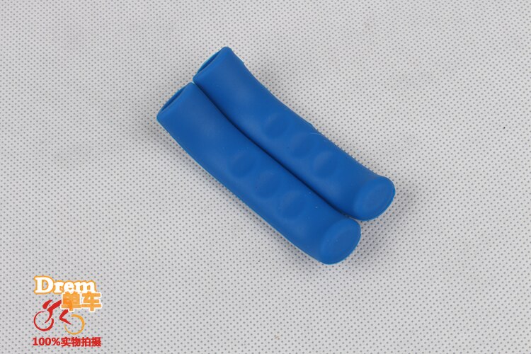 MTB Mountain Road Vouwen Vaste Gear Fiets V Brake Hand Hevels siliconen silicagel beschermer mouwen cover: blue