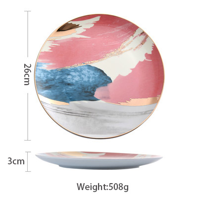 8 /10 inch ceramic plate cutlery steak salad dessert cake dessert tray cutlery serving platter plate sets ceramic plate set: Plate 10 inches