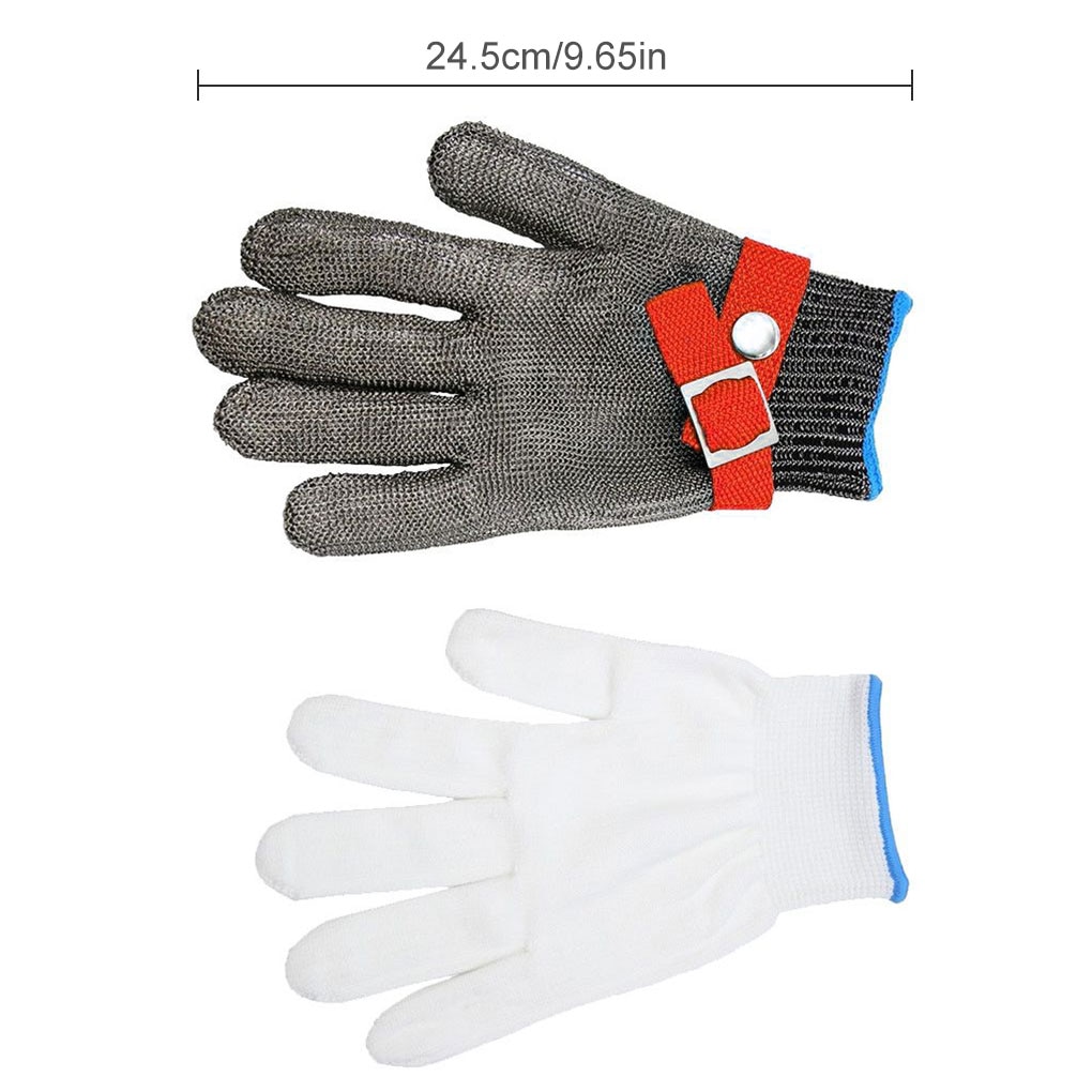 Anti-schneiden Handschuh Sicherheit Handschuh Edelstahl Draht Hand Schutz Einstellbare unisex Metzger Handschuh 5 Ebene für Fisch Fleisch schneiden