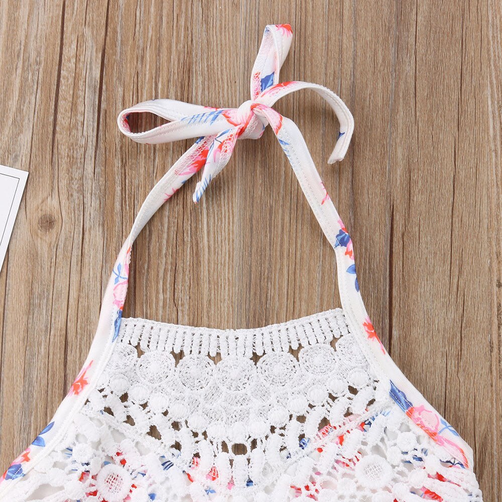 2Pcs Toddler Baby Girl Lace Swimwear Bathing Suit Bikini Outfits Swimsuit Sets