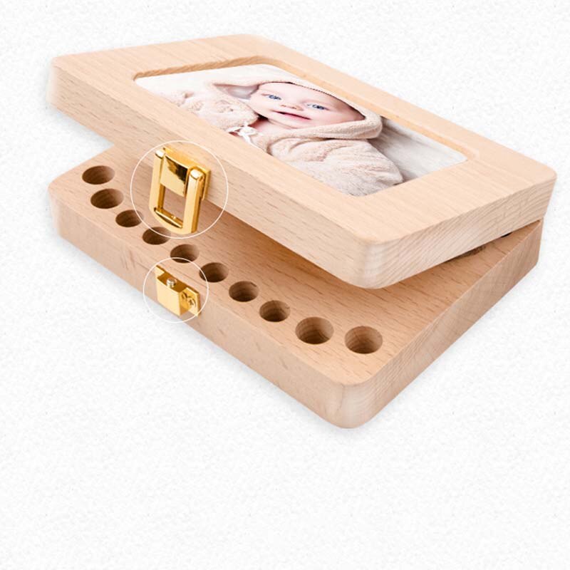 Boîte à dents en bois pour bébé, garçon et fille, organisateur de stockage de dents de lait, collecte de dents, cheveux fœtus, boîte à déquois pour enfants, souvenir