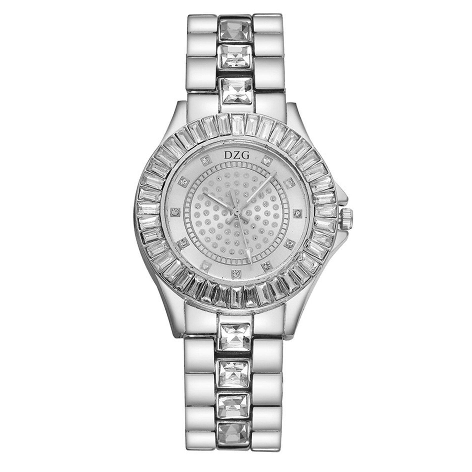 Mode Dame Quartz Horloge Luxe Casual Crystal Armband Horloges Vrouwelijke Heldere Diamant Band Band Horloges Relogio Feminino: Zilver