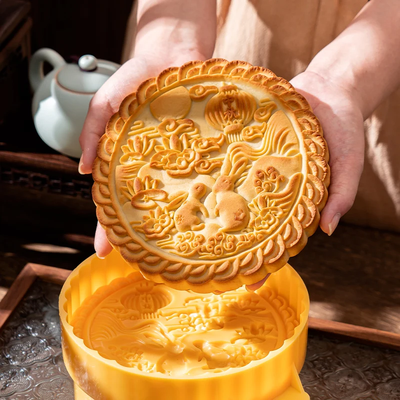 Festival del Medio Otoño molde de pastel de luna grande prensado a mano estilo cantonés 1 catties 600g horneado casero abrasivo comercial