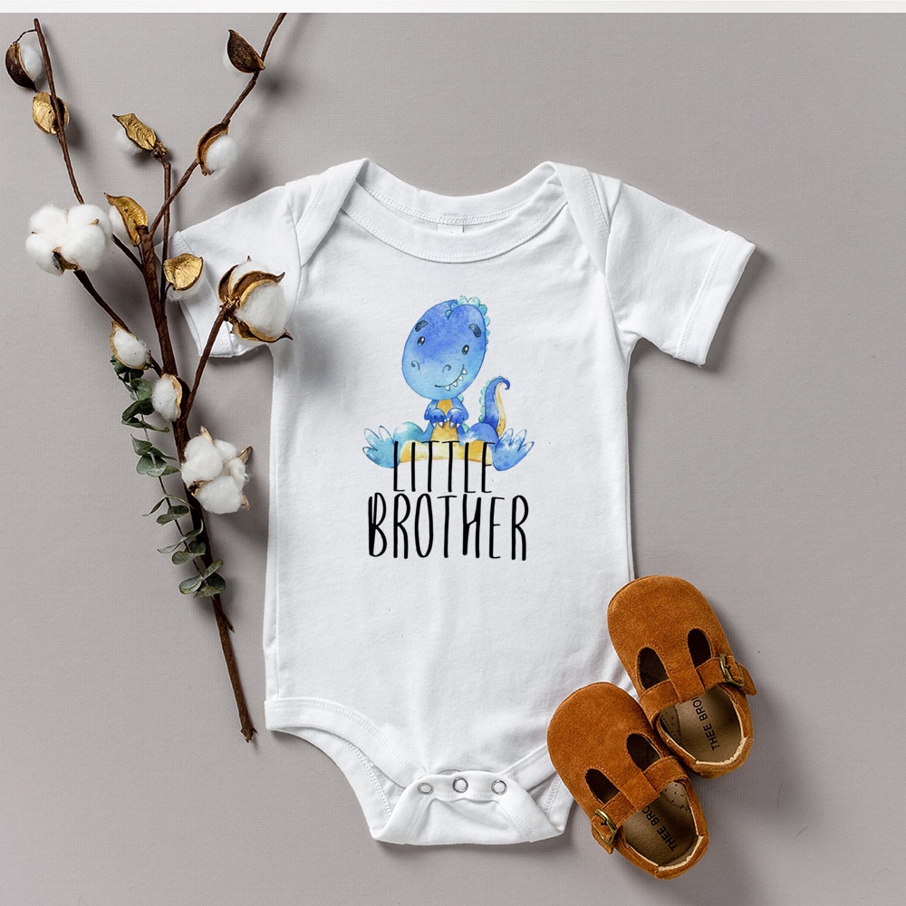 Chemise grand frère et petit frère dinosaure, 1 pièce, hauts frères et sœurs, tenue de maison, body bébé, t-shirts grand frère