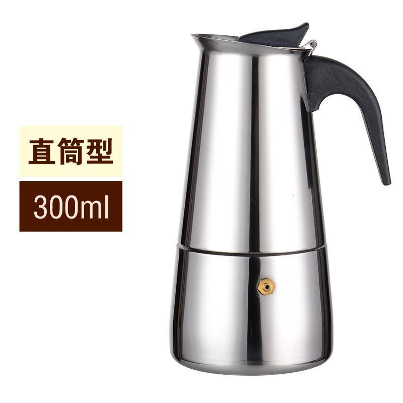 Classic Stainless Steel304 600ml Bar Percolator Office Family Coffee Machine Cappuccino Octagonal Mocha Latte Pot Espresso Maker: light green