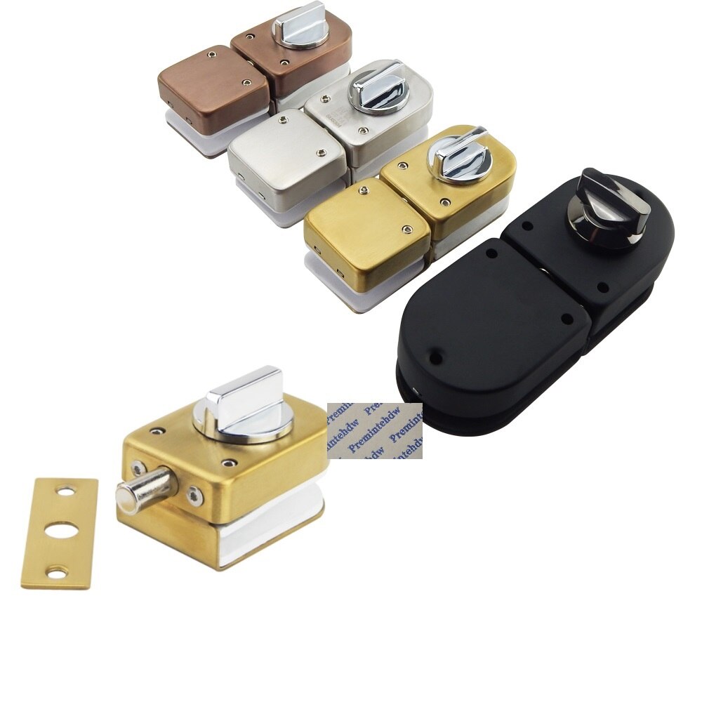 Stal nierdzewna 8-12mm pojedyncze podwójne drzwi szklane śruba przesuwna zatrzask pokrętło handlowe wejście różbyć winnym złoto czarny matowy pędzel