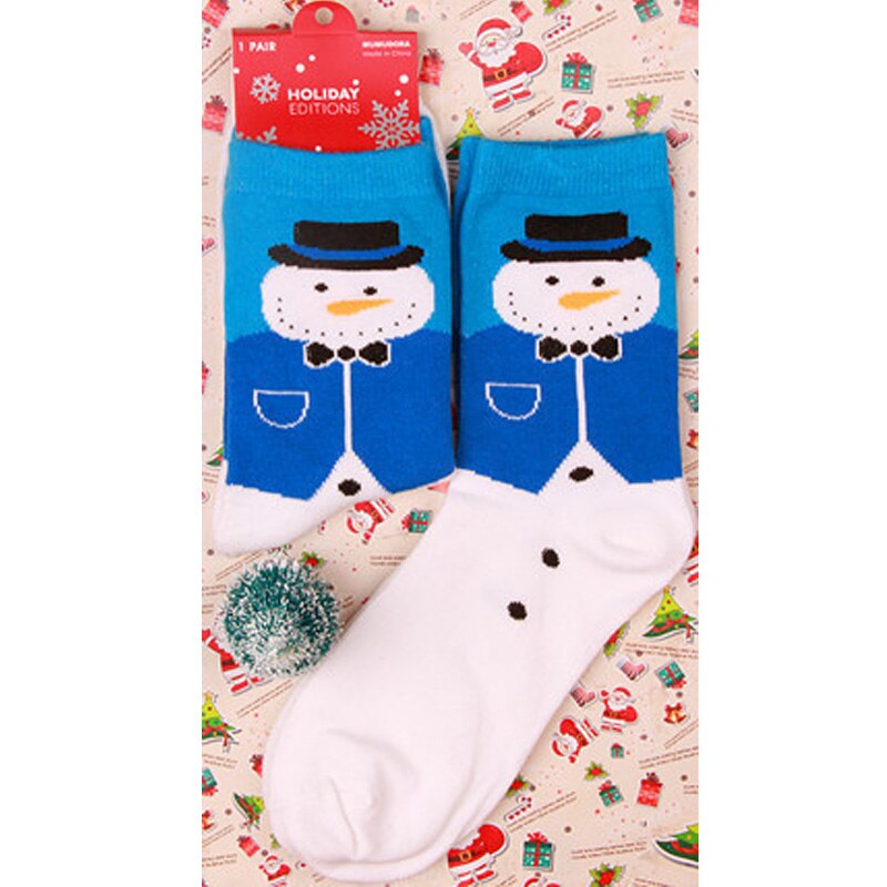 vrouwen Winter Sokken Kerst Cartoon Print Lange sokken Kerstcadeau Warme Zachte Kerstman Elanden sok: 8