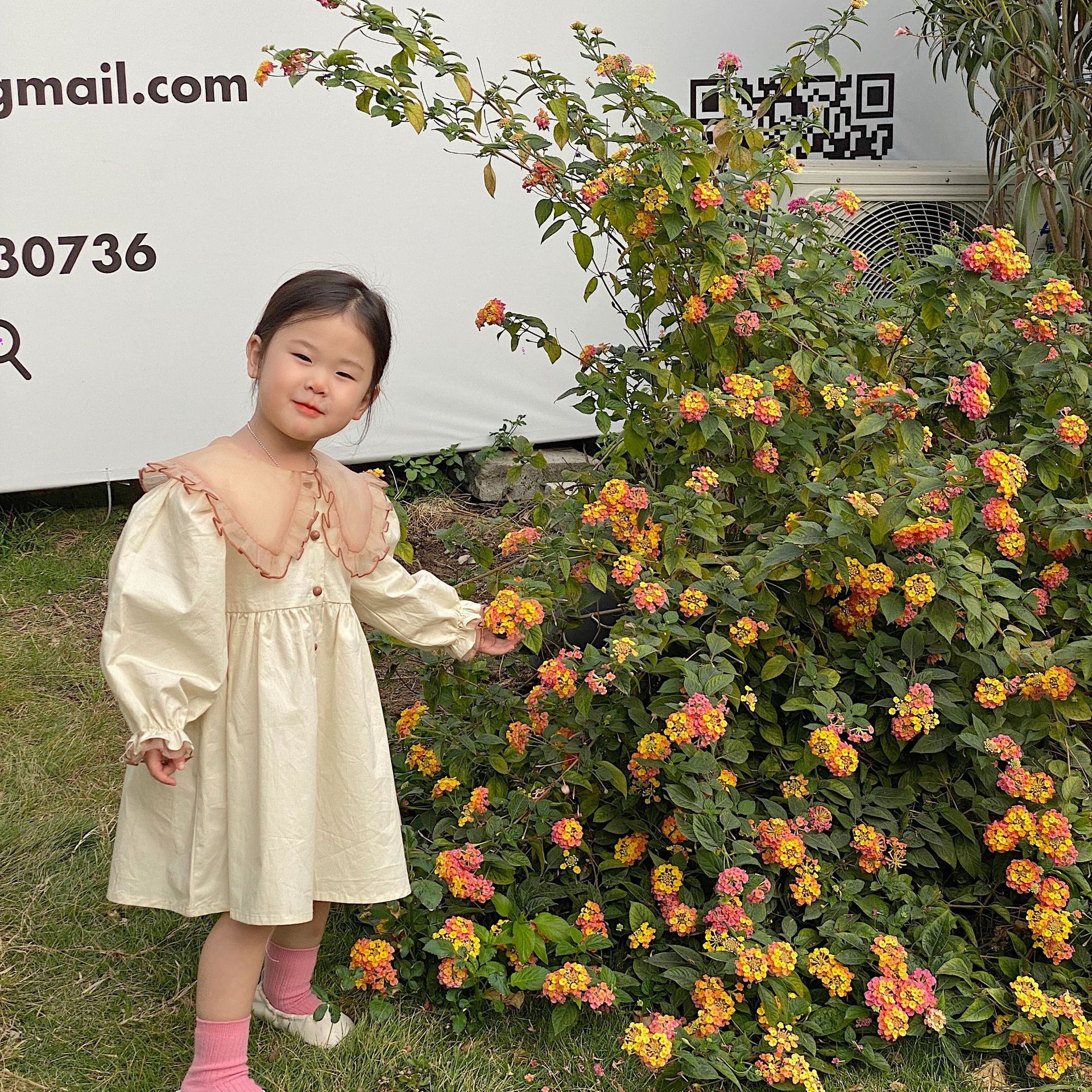 Robe coréenne pour enfants, vêtement d&#39;été à revers large, collection printemps 2022