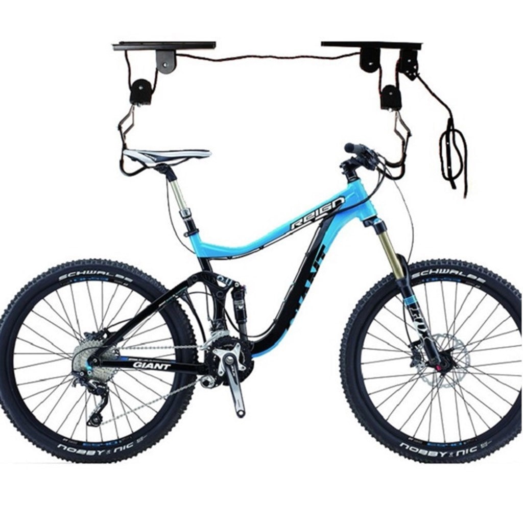 #40 Ceiling Lift Cargo Racks Bicycle Bike Storage Garage Hanger Mounted Hoist Pulley Rack Pulley Hanging Metal Lift Assemblies