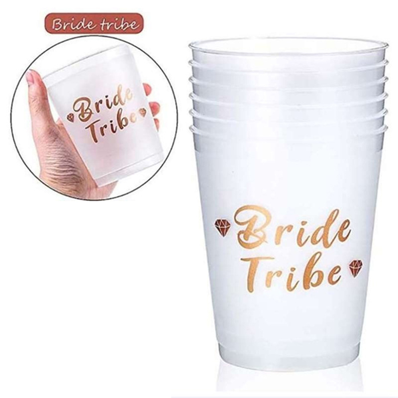 12pcs Team Bride Plastic Cup for Bridal Shower Wedding Decoration DIY Bachelorette Party Bride Cup Hen Night Bridesmaid