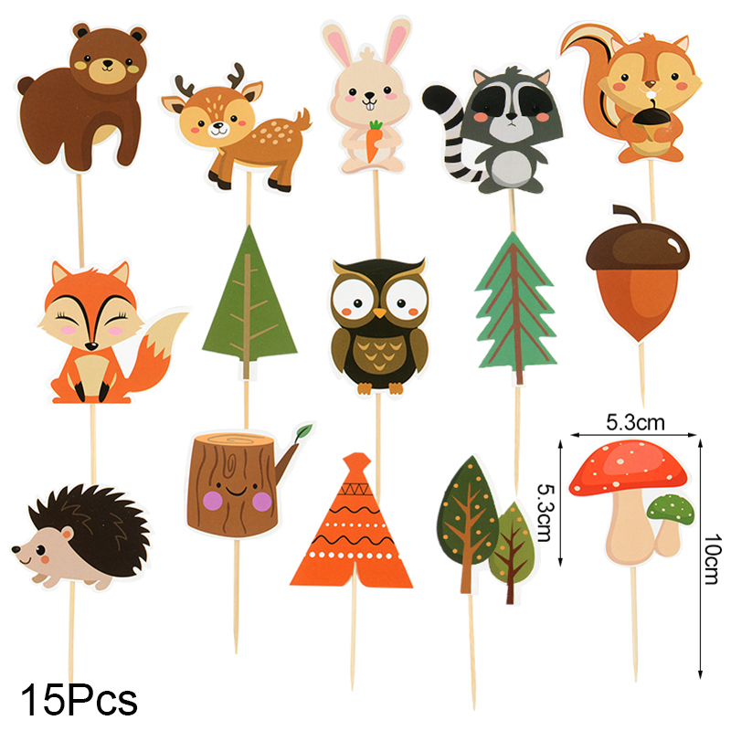 Décoration de gâteau animaux Safari, forêt renard Lion zèbre, décoration de Cupcake pour enfants, outils de décoration de gâteau pour fête de 1er anniversaire: Saphir profond