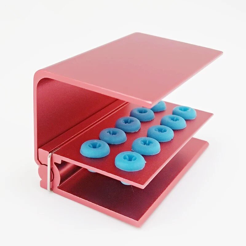 10 Holes Dental Burs Block Holder Disinfection and Autoclave Burs Holder Aluminum