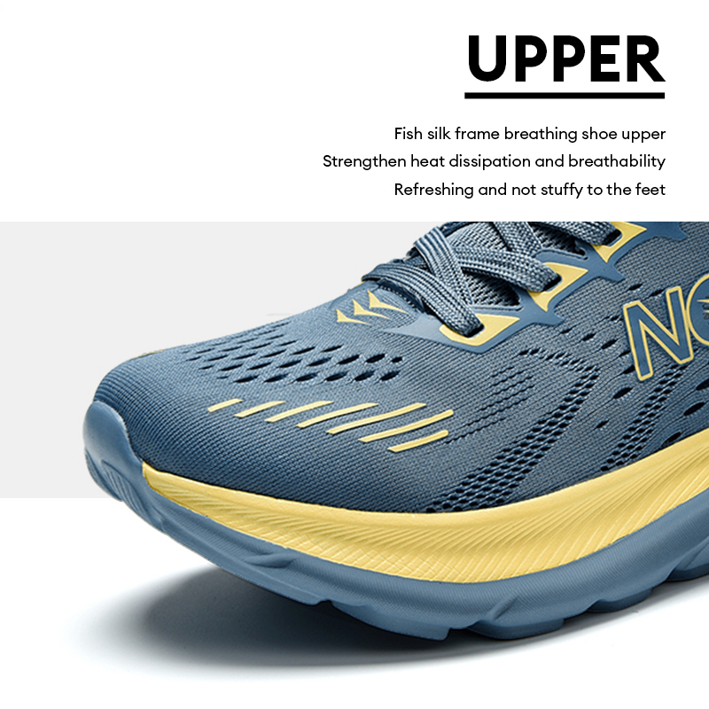 Men's Carbon Plate Air Cushion Running Shoes Breathable Lightweight Marathon Women's Athletic Nonskid Elastic Sports Sneakers