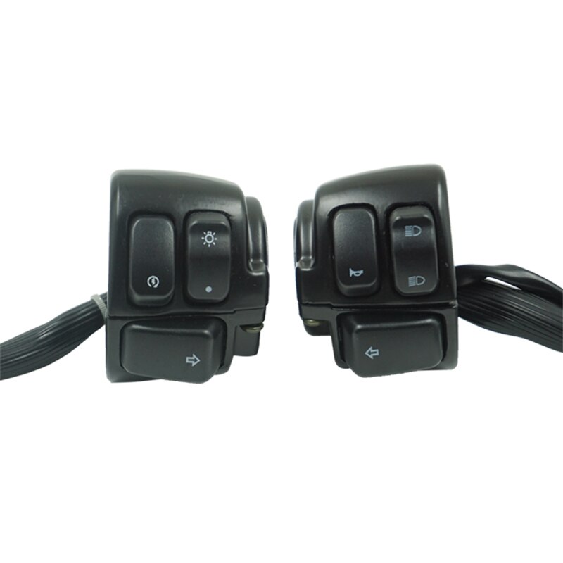 Interruptor de Control para manillar de motocicleta, 1 ", 25mm de diámetro, bocina, luz de señal de giro con arnés de cableado para interruptores Harley, accesorios: Black