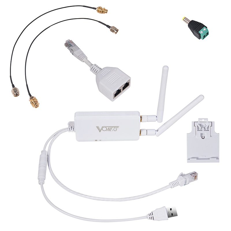 VONETS WiFi Repeater - 300Mbps 2.4GHz - Extends Network Range - 2 LAN Ports - SOHO Wireless Access Point