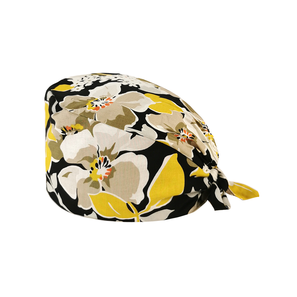 Multicolore pur coton respirant dessin animé impression florale gommage chapeau animalerie laboratoire travail chapeau salon de beauté mignon gommage casquettes: 22049