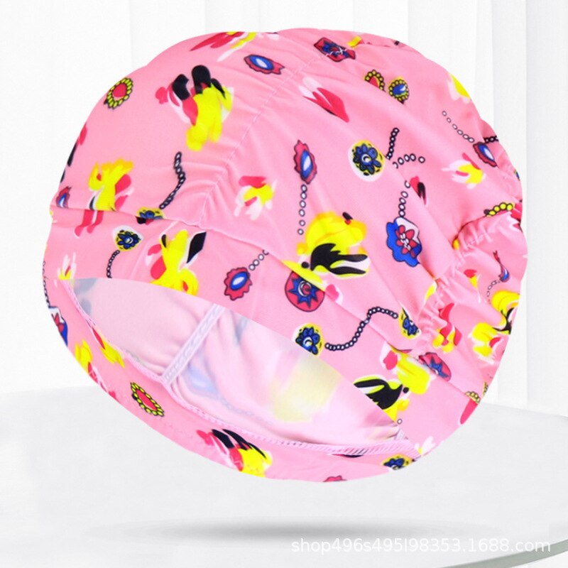 1Pc Hoge Elastische Badmuts Mannen Vrouwen Gratis Grootte Solid Bloemen Gedrukt Lange Haar Sport Zwemmen Zwembad Hoed Nylon tulband: 10