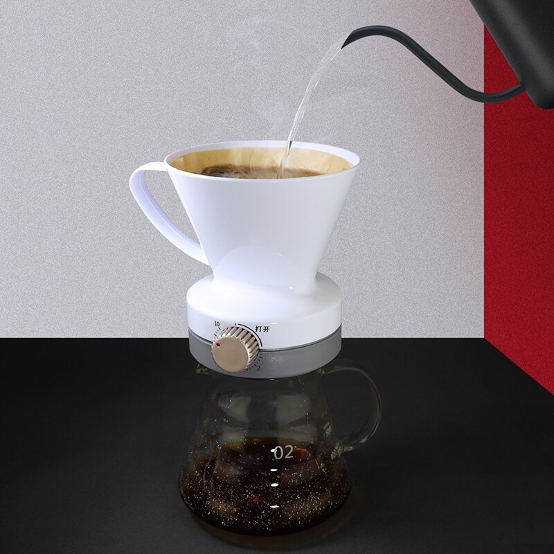 1-4 Cups Coffee Dripper Bookable Time Coffee Drip Filter Cup Permanent Pour Over Coffee Maker Engine PP material