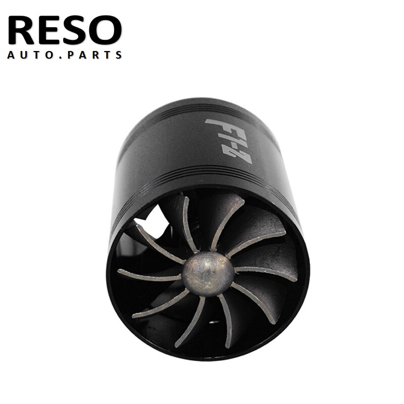 RESO-Car Turbine Supercharger kit F1-Z Double Turbine Turbo Charger Air Intake Gas Fuel Saver Fan for Air Intake Hose 65-74mm