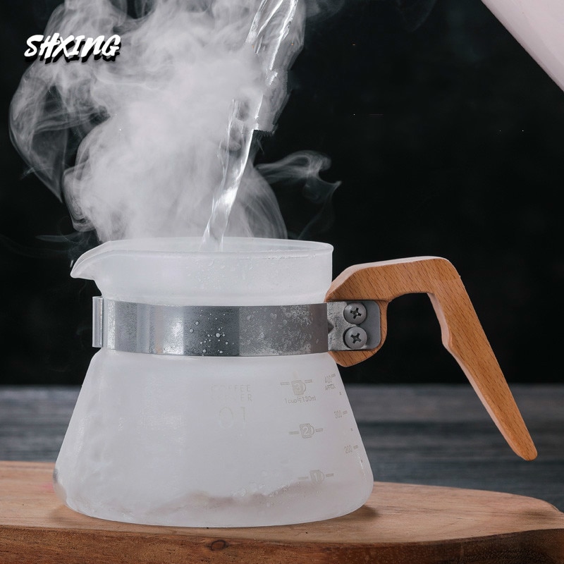 Shxing V60 Driedelige Set Giet Over Koffie Druppelaar Glas Server Koffie Pot Koffie Waterkoker Brouwer Barista Percolator Maker