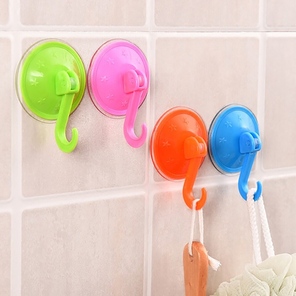 10/20*Not Hurt The Wall Clear Suction Cup Sucker Hooks For Kitchen/Bathroom glass Metal Hanging Hat keys Coat