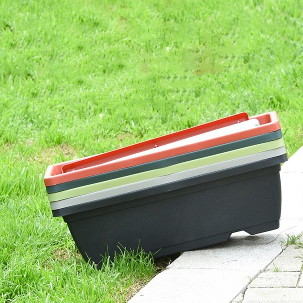 Rectangular Flower Pots with Tray Extra Large Planting Trough Family Balcony Planting Vegetables Planting Groove Plant Pot
