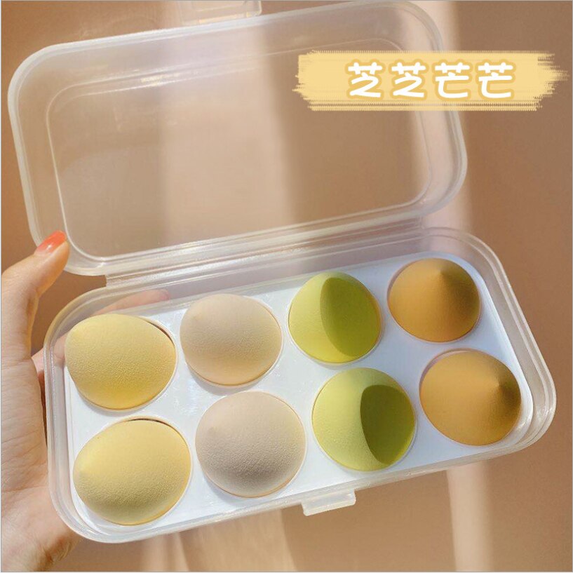 Beauty egg set makeup egg 8 sponge makeup egg puff oblique cut gourd water droplets wet and dry face makeup puff sponge