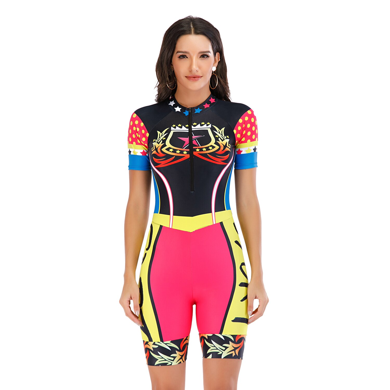 Diving Rashguard Women UV Sun Protection Long Sleeve Swimsuit Zipper Swimwear Printed Surfing Bodysuit Swimming Bathing Suit: L