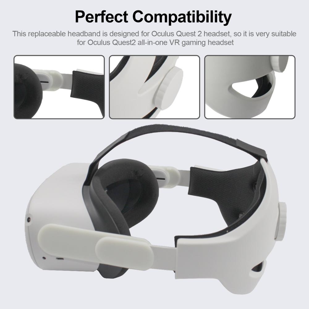 Adjustable Headband Strap For Oculus Quest 2 VR Headset Comfortable Fixing Head Strap Non-slip VR Helmet Belt VR Accessories