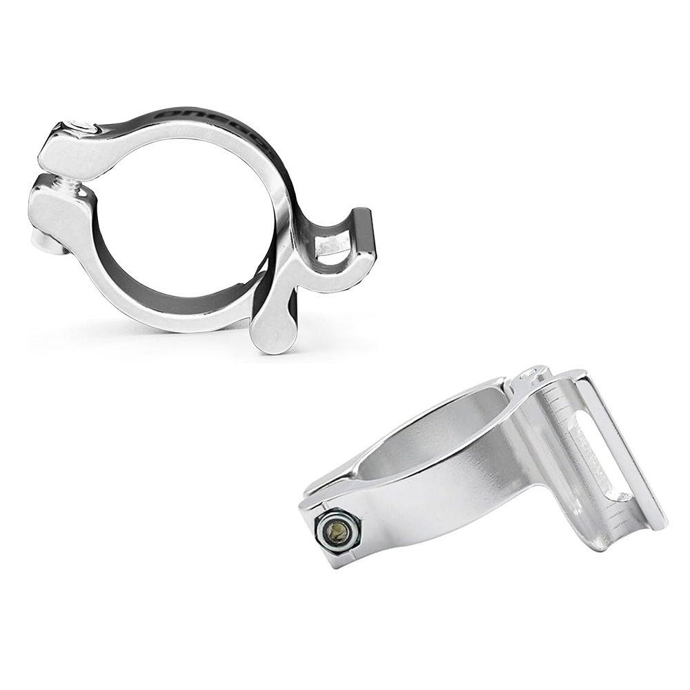 CATAZER Bicycle Front Derailleur Adjustable Braze Adapter for Clamp 28.6/31.8/34.9mm Compatible with Shimano Sram Road/MTB Bike: WHITE / 175mm