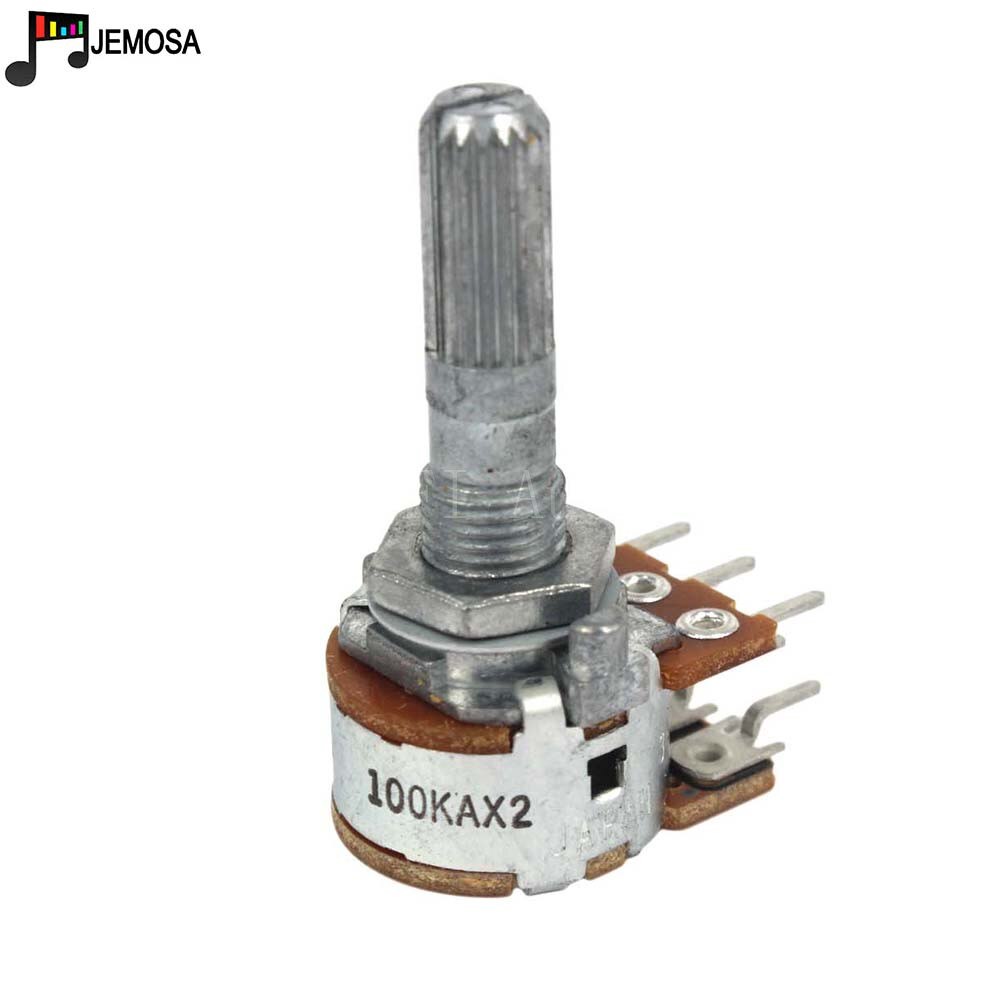 2 pièces japon alpes potentiomètre RK16 16 Type 50KA 100KA Double Union potentiomètre aluminium arbre potentiomètre: 100KA