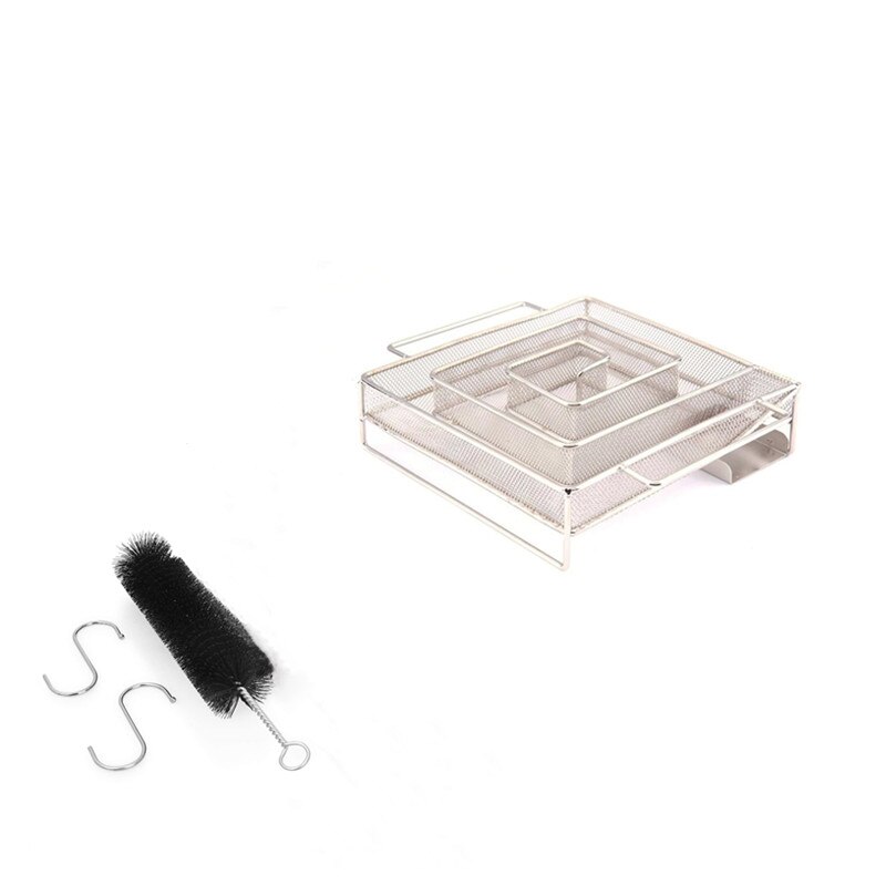 Cold Smoke Generator for Smoker BBQ Grill Cold Smoke Generator Smoker Wood Pellet Kitchen Supplies with Clean Brush 2Pcs Hooks: 19x15x4cm