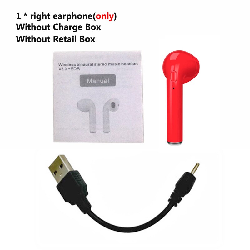 I7s Tws Bluetooth Oortelefoon Mini Draadloze Oordopjes Met Opladen Doos I7 Sport Handsfree In-Ear Draadloze Headset Voor Xiaomi telefoon: 1 Red i7 Not Box