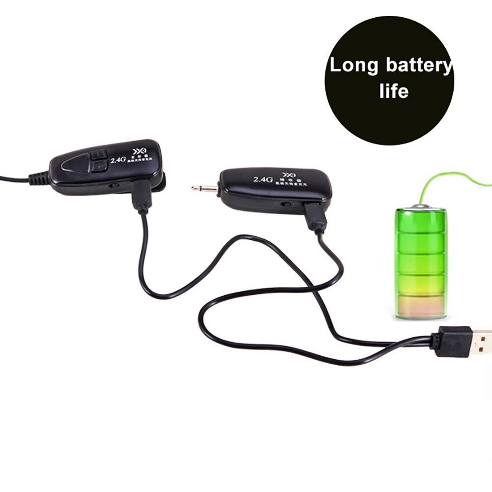 Portable Clip-on 2.4G Wireless Microphone Automatch Condenser Headset with Metal Collar Clip Mic Easy to Use