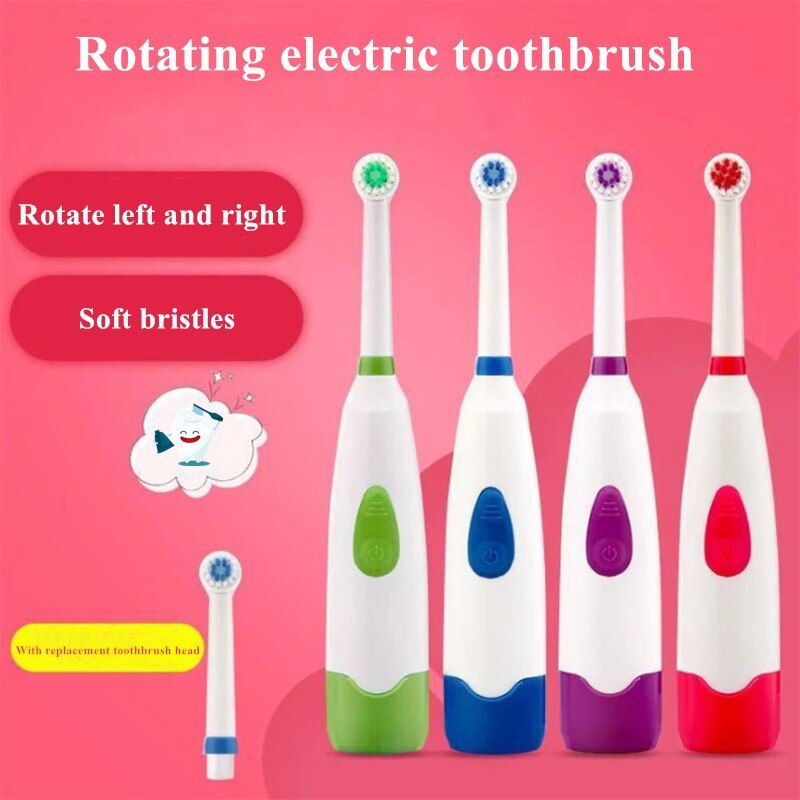 Tooth whitening 1 Set Electric Toothbrush With 2 Brush Heads Battery Operated Oral Hygiene No Rechargeable Teeth Brush
