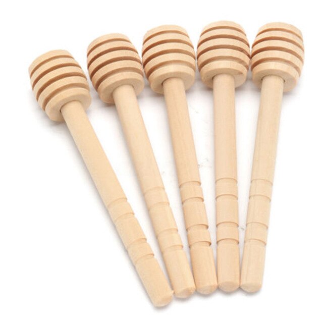 Tige d'agitation en bois miel Dipper bâton Dip Drizzler distributeur barre d'éclaboussure tige d'agitation à la main: 10CM
