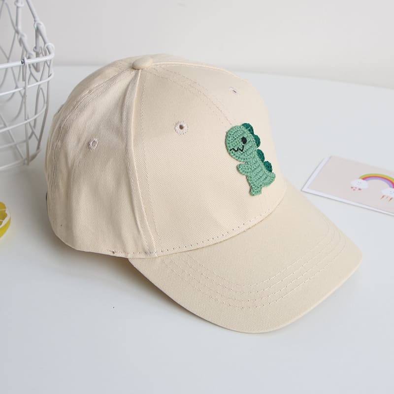 Berretti da Baseball per bambini di dinosauro del fumetto cappelli da sole per bambini in cotone morbido per bambina cappello da sole primavera estate cappelli per bambini regolabili all&#39;aperto: beige