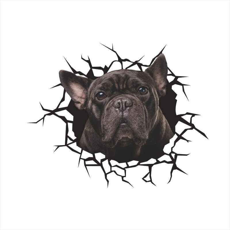 Grappige Honden Wc Stickers Voor Washroom Home Decoratie Diy Vivid 3d Gebroken Gat Patroon Puppy Muurschilderingen Creatieve Pvc Muur decal: GTP038AE