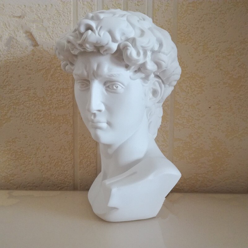 Mini David Statue Head Portraits Gypsum Statue Michelangelo Home Decoration Resin Art Craft Sketch Practice Room Decor sculpture