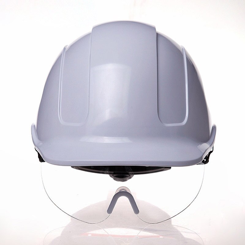 Safety Helmet With Protective PC Glasses ABS Construction Helmets Work Cap Engineering Power Rescue Helmet Working Hard Hat: white