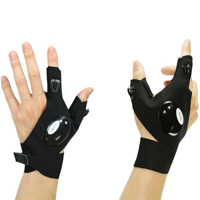 Half-Vinger Handschoenen Led Zaklamp Lichtgevende Multifunctionele Handschoenen Voor Outdoor Sport Camping En Onderhoud Ycling Apparatuur